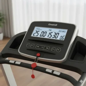 A high-contrast LCD screen showing large, easy-to-read numbers for speed, time, and distance.