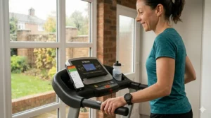 An entry-level motorised treadmill with Strava compatibility, ideal for beginners starting a fitness journey in the UK.