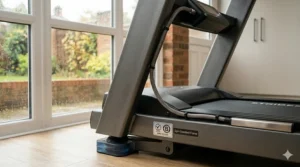 A robust, gym-standard treadmill compatible with Strava featuring a wide running deck and integrated heart rate sensors.
