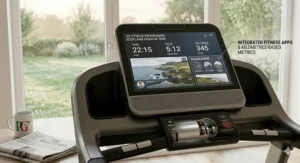 Illustration of the cushioned running deck and whisper quiet motor system that reduces impact and vibration noise.