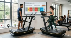 A visual breakdown of a high-intensity interval training programme specifically designed for curved treadmill users.