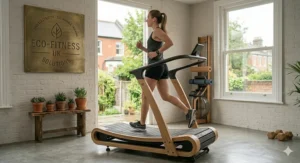 The ergonomic design of a high-quality manual treadmill for effective, green running.