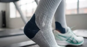 Breathable, mesh-knit treadmill socks to keep feet cool during high-intensity training.