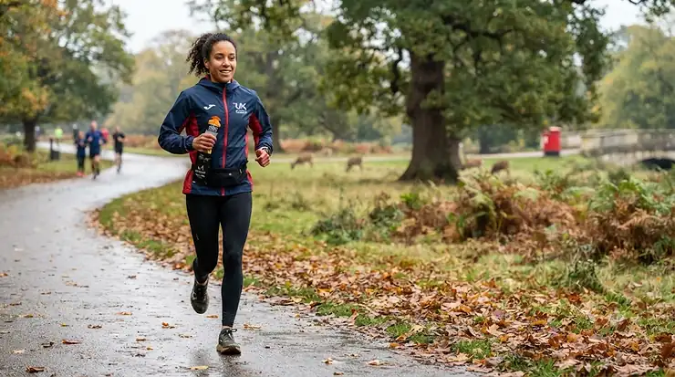 Side-by-side comparison of Science in Sport (SiS) and Maurten energy gel packets on a running track, illustrating hydrogel technology versus isotonic formulas for UK runners. SIS vs Maurten energy gels