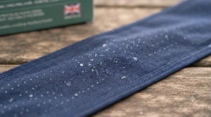 Eco-friendly packaging displaying a durable running headband designed for long hair.