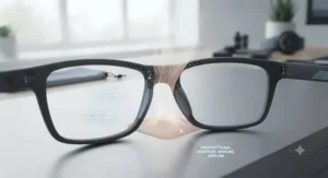 Polarised running sunglasses laid out with interchangeable low-light and bright-sun lenses for changing British weather.