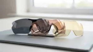 Contrast-enhancing lens tint options for running sunglasses for prescription wearers.