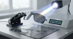 Optical insert clip-in feature for prescription lenses compatible with polarised running sunglasses.