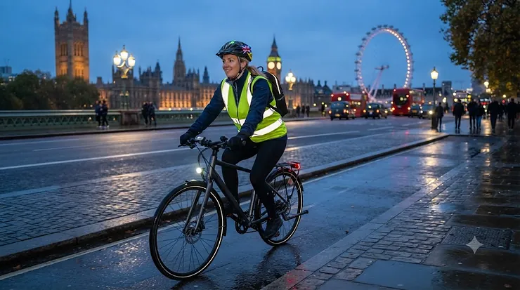 High-visibility reflective vest priced under £15, designed for safe night running and cycling on UK roads. reflective vest under £15