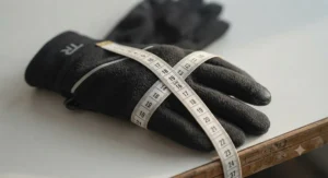 Hands being measured with a tape measure to determine the correct size for touchscreen running gloves.