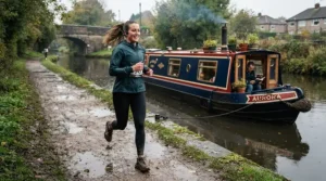 Using bone conduction headphones for running along a historic British canal towpath